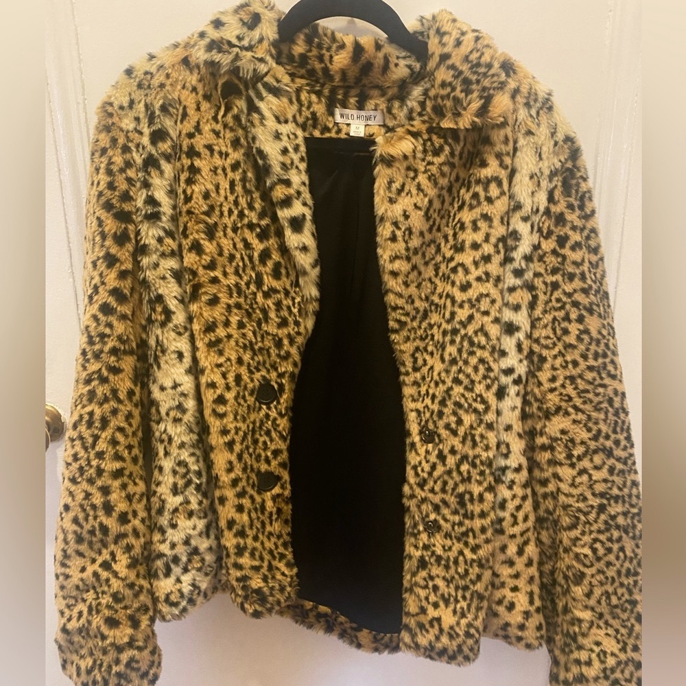 Wild Honey faux cheetah coat